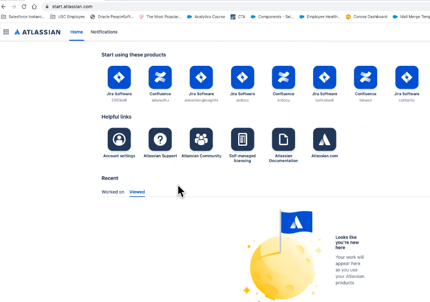 Atlassian homepage